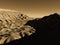 Valle de La Luna in Atacama desert, unique view during Winter sunset