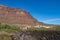 Valle Gran Rey - Panoramic view on massive sharp cliffs and mountains in village Valle Gran Rey, La Gomera