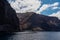 Valle Gran Rey - Scenic view on the massive cliffs seen from Playa de Vueltas in Valle Gran Rey on La Gomera