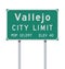 Vallejo City Limit road sign