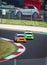 Vallelunga, Italy september 14 2019. Smart electric engine racing cars couple in action