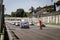 Vallelunga, Rome, Italy. June 25 2017. Trofeo Abarth Selenia, Fiat 500 cars on starting grid before formation lap