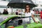 Vallelunga, Rome, Italy. September 10th 2016. Grid girl and car