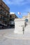 Valletta, Malta, August 2015. Maltese flag over the street of a medieval city.