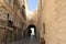 Valletta, Malta, August 2019. Covered passage over a narrow street in the city center.