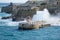 VALLETTA, MALTA - DEC 31st, 2019: View from Fort St Elmo on to the Ricasoli Grand Harbour East Breakwater and red