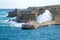 VALLETTA, MALTA - DEC 31st, 2019: View from Fort St Elmo on to the Ricasoli Grand Harbour East Breakwater and red