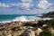 VALLETTA, MALTA - DEC 31st, 2019: West coast of Malta Island. The way from Mellieha to Golden Bay with waves on the