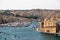 Valletta, Malta, July 2014. View of the city Senglea and the bay.