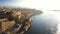 Valletta, Malta - Luxury cruise ship sailing into Grand Harbour of Valletta at sunrise with Saluting Battery