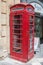 Valletta, Malta - May 9, 2017: Red telephone box like British telephone box in Valletta city.