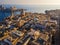 Valletta, Malta - Our Lady of Mount Carmel church and St.Paul`s Cathedral from above with Sliema at background