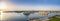 Valletta, Malta - Panoramic view over the Grand Harbour with Saluting Battery cannons