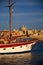 Valletta Malta with Ship on Silema Bay.