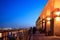 Valletta, Malta, Upper Barrakka Gardens, in the evening. Terrace with a view to the Grand harbor