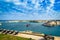 Valletta, Malta: View over Grand Harbor and Three Cities of Senglea, Birgu and Cospicua from Upper Barrakka Gardens