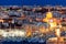 Valletta, Malta. View of Valletta and yachts marina from Upper Barrakka Gardens in the evening