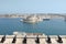 Valletta scenic view of the Grand Harbour & Fort St. Angelo