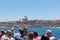 Valletta to Sliema Ferry, viewed from Manoel Island across Marsamxett Harbour. Valletta, Capital city of Malta, November 2019