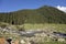 Valley of Altyn-Arashan in the late afternoon with a creek