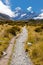 Valley with Aoraki Mt Cook Southern Alps NZ