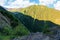 Valley of the balea stream in fagaras mountains