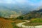 Valley of the city of Sapa. Valley with rice fields. Rice multi-stage gardens. Vietnam