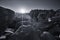 Valley of Desolation in Camdeboo National Park near Graaff-Reinet landscape with rocks sunset artistic conversion