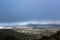 Valley of Desolation viewpoint, view of the city of Graaff Reinet during a storm, South Africa.