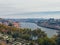 Valley of the Douro River. It was proclaimed a World Heritage Site by UNESCO in 1996. Douro river and local houses with orange