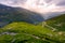 Valley in Fagaras mountains in afternoon