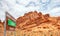 Valley of fire state park, Nevada USA. Information sign text Heat danger low today