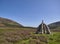 The Valley floor of Glen Mark in the Angus Glens, with Victoria`s Well Monument in the right foreground