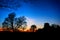 Valley Forge Park Encampment and Trees at Sunset