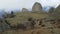 The Valley of ghosts on Mount Demerdzhi in the Crimea. A lone unknown traveler walks along the path