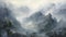 Valley Mist: A Highly Detailed Realism Painting Inspired By Ancient Chinese Art