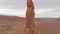 Valley with monument in a Utah desert as seen from above