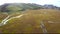 Valley National Park Landmannalaugar. Aerial view of the gentle slopes of the mountains. Magnificent Iceland in the autumn