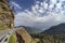 Valley and road view enroute Chopta, Garhwal, Uttarakhand, India