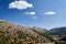 A valley and rocky peaks in the Lefka Ori mountains on the island of Crete