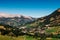 Valley, Schrattenfluh and Sorenberg town at foot of Brienzer Rothorn, Switzerland