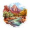 Valley Of The Sun River Watercolor Sticker By Patrick Jason