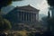 Valley of the Temples. ancient Greek Temple. Neural network AI generated