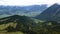 Valley view into Austria at the Rossfeld Panorama road in the Bavarian Alps in Germany