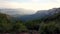 Valley view at sunset from mountain range