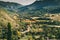 Valley viewed from Cucugnan`s Moulin, France