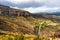 Valleys, canyons and rocky cliffs at the majestic Golden Gate Highlands National Park, dramatic landscape, travel destination in S