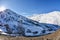 Valmeinier mountains in winter skiing area in the French Alps Savoie