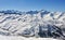 Valmeinier mountains in winter skiing area in the French Alps Savoie