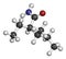 Valnoctamide sedative drug molecule. Atoms are represented as spheres with conventional color coding: hydrogen (white), carbon (